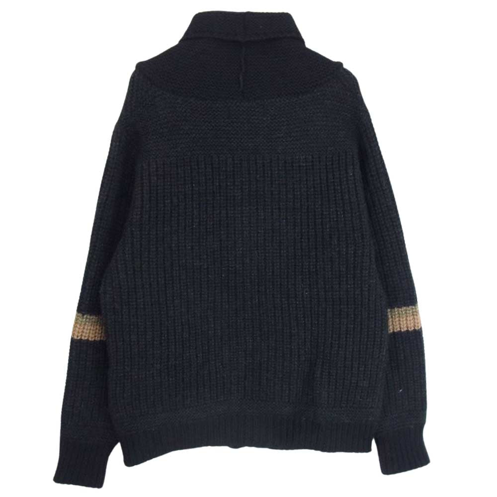 ロストコントロール ショールカラー ウール ニット カーディガン ブラック系 3【中古】