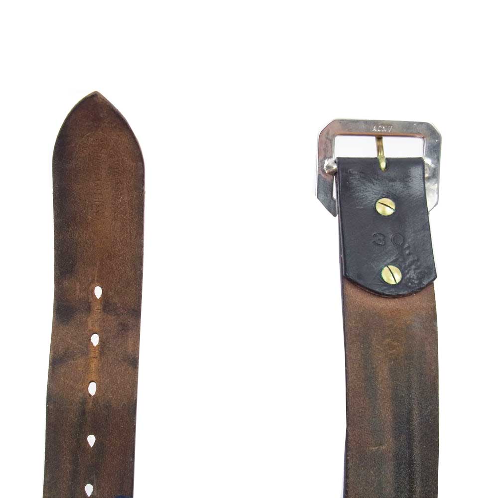 ADDICT CLOTHES アディクトクローズ NARROW GARRISON BELT ナロー ギャリソン レザー ベルト  ブラック系 30【中古】