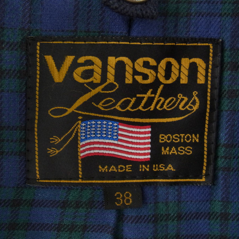 VANSON バンソン コメット レザー シングル ライダース  ブラック系 38【中古】