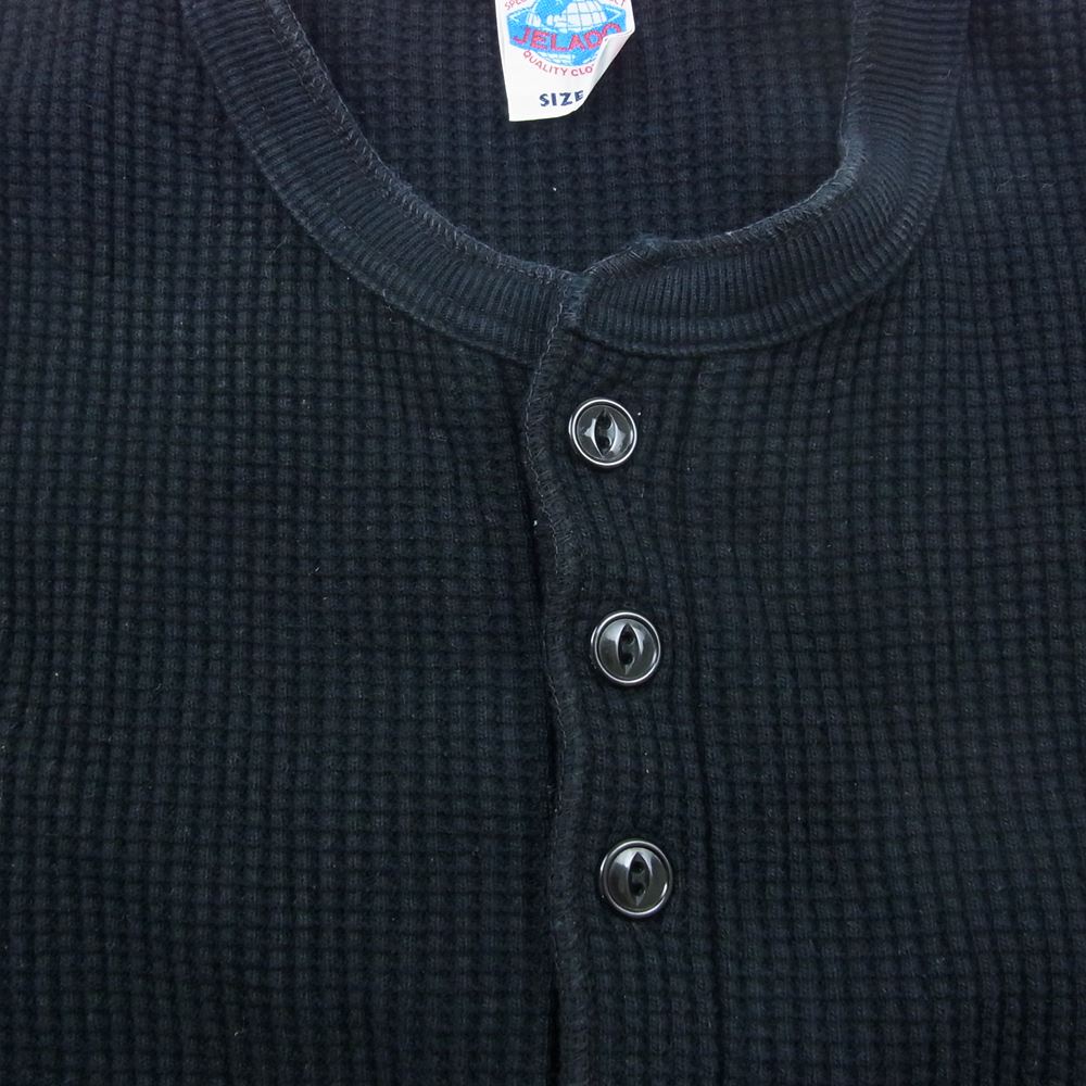 JELADO ジェラード ワッフル サーマル ヘンリーネック 長袖 Tシャツ カットソー ブラック系 36【中古】