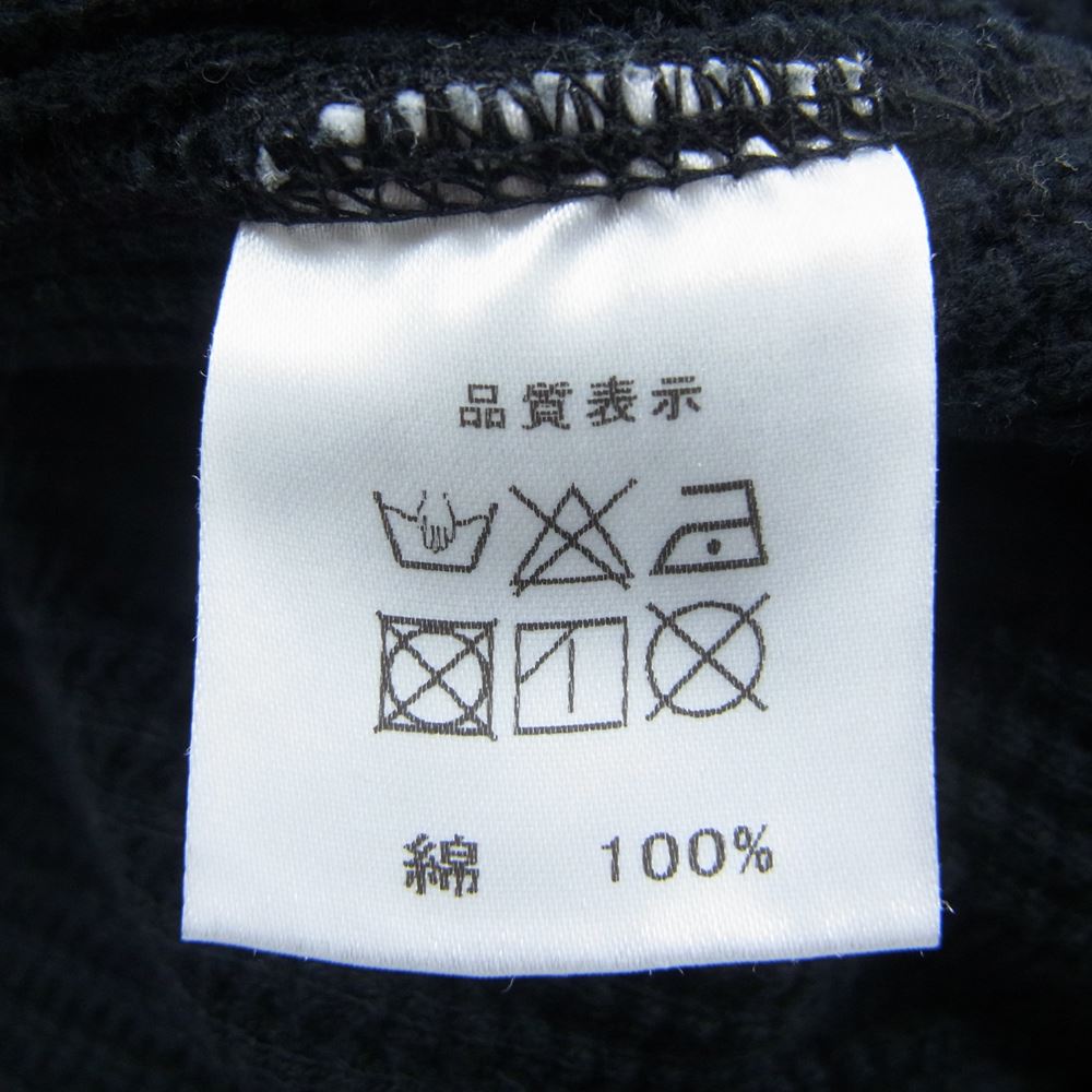 JELADO ジェラード ワッフル サーマル ヘンリーネック 長袖 Tシャツ カットソー ブラック系 36【中古】