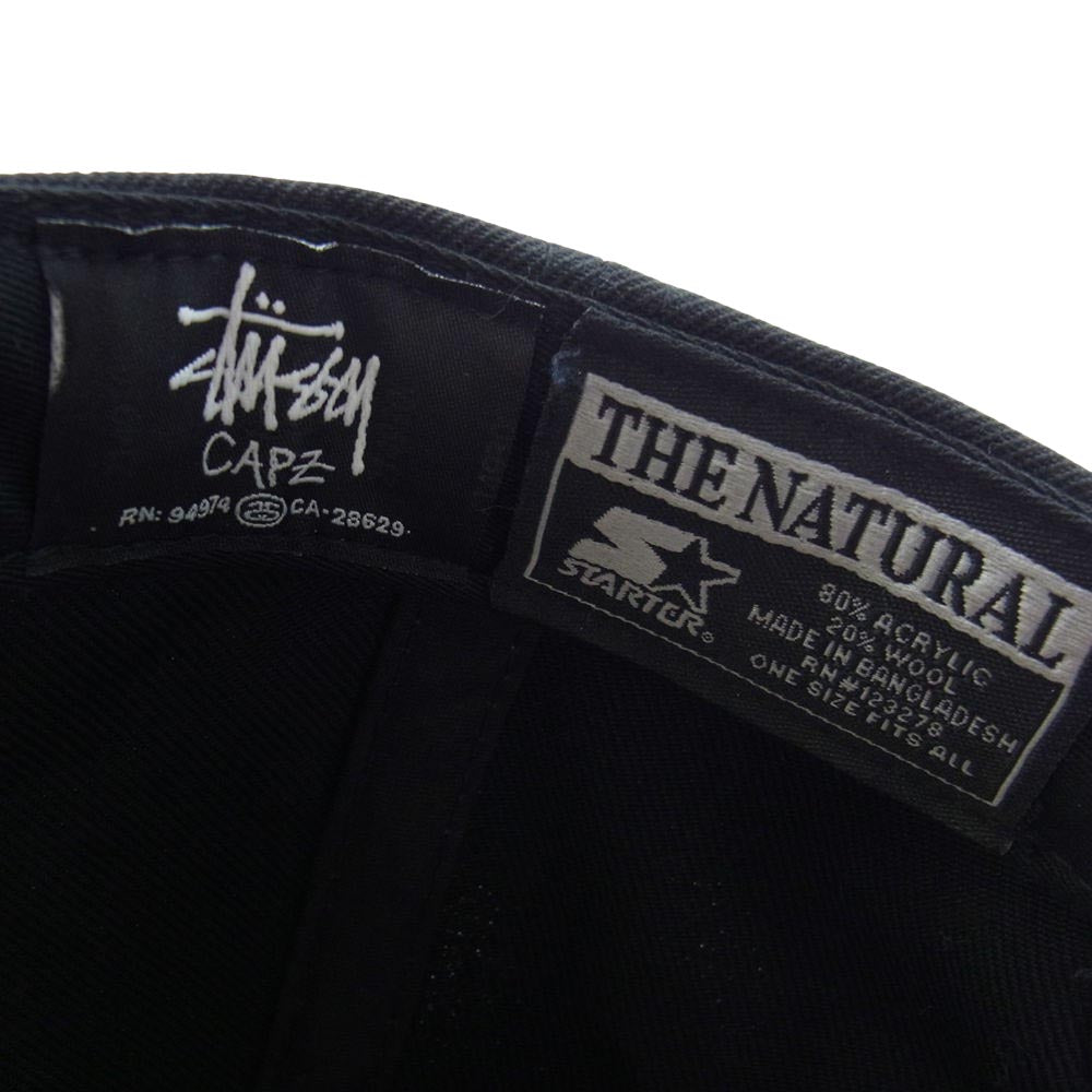 STUSSY ステューシー × STARTER S LOGO CAP ロゴ キャップ 帽子 ブラック系【中古】
