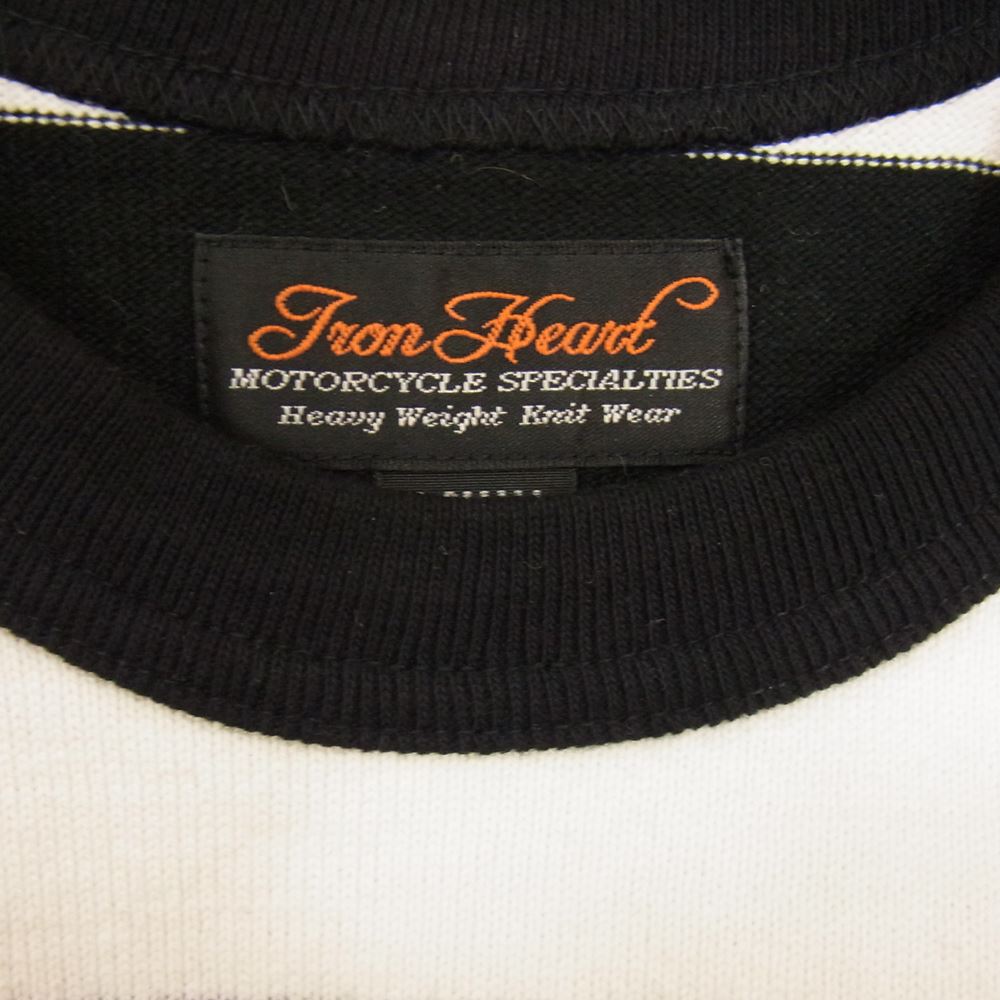IRON HEART アイアンハート ヘビーウェイト 2インチ ボーダー Tシャツ ブラック系 XS【中古】