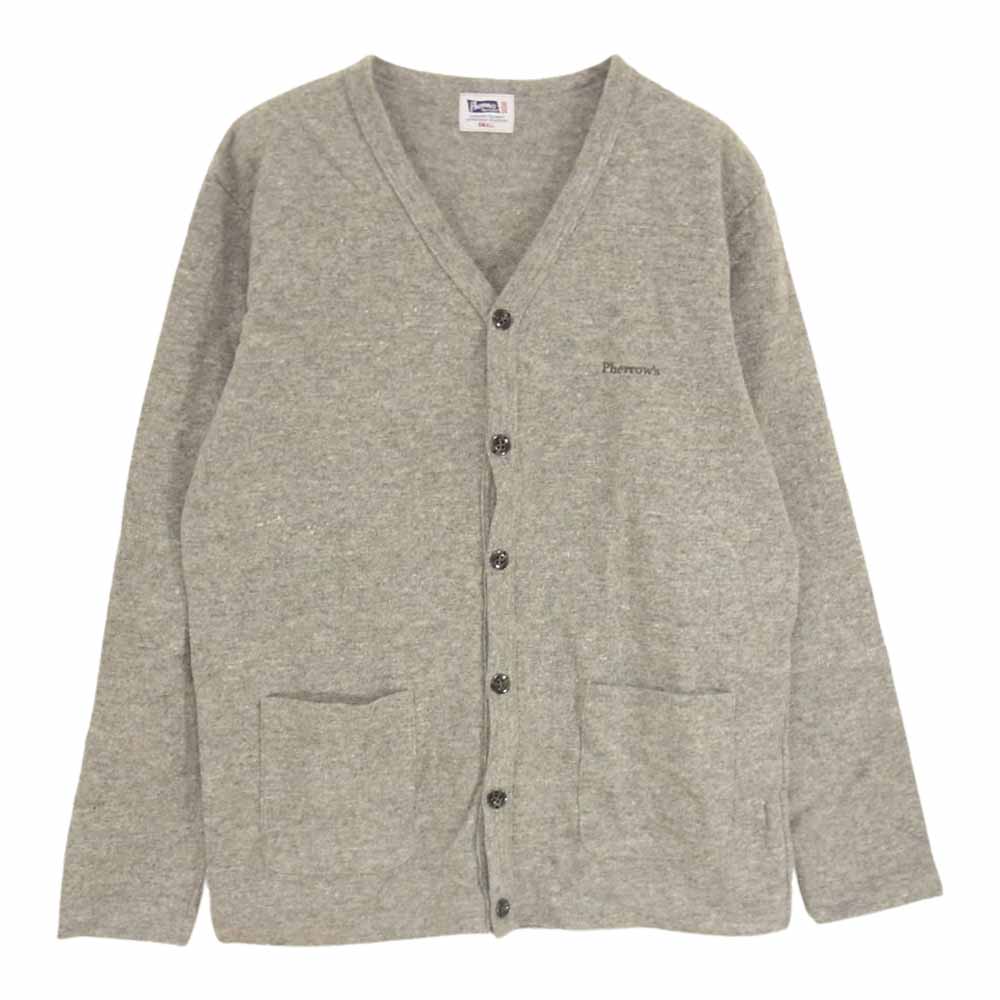 Pherrow's フェローズ WOOL CARDIGAN ウール カーディガン グレー系 S【中古】