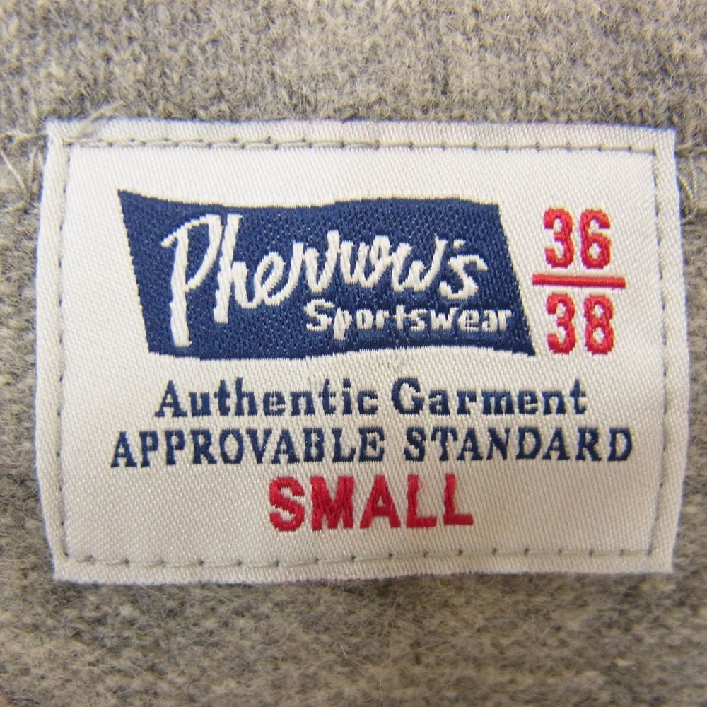 Pherrow's フェローズ WOOL CARDIGAN ウール カーディガン グレー系 S【中古】