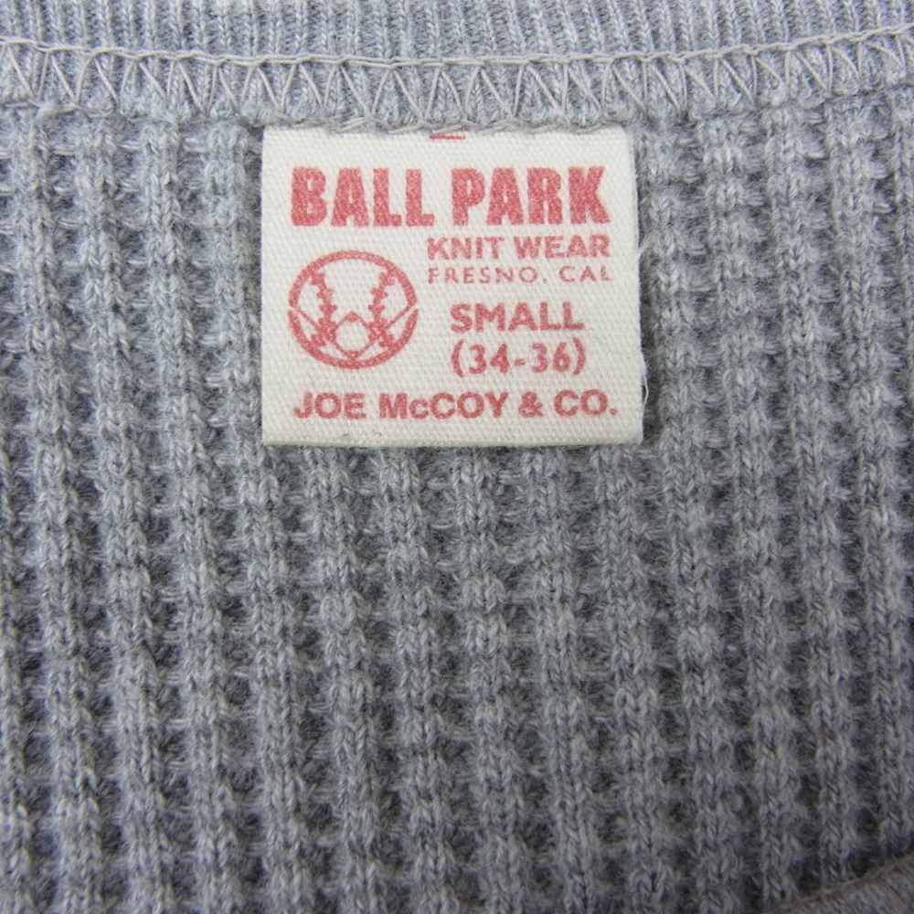 The REAL McCOY'S ザリアルマッコイズ BALL PARK ワッフル ヘンリー サーマル カットソー グレー系 S【中古】