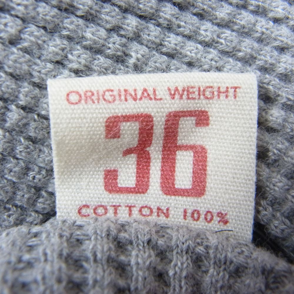 The REAL McCOY'S ザリアルマッコイズ BALL PARK ワッフル ヘンリー サーマル カットソー グレー系 S【中古】