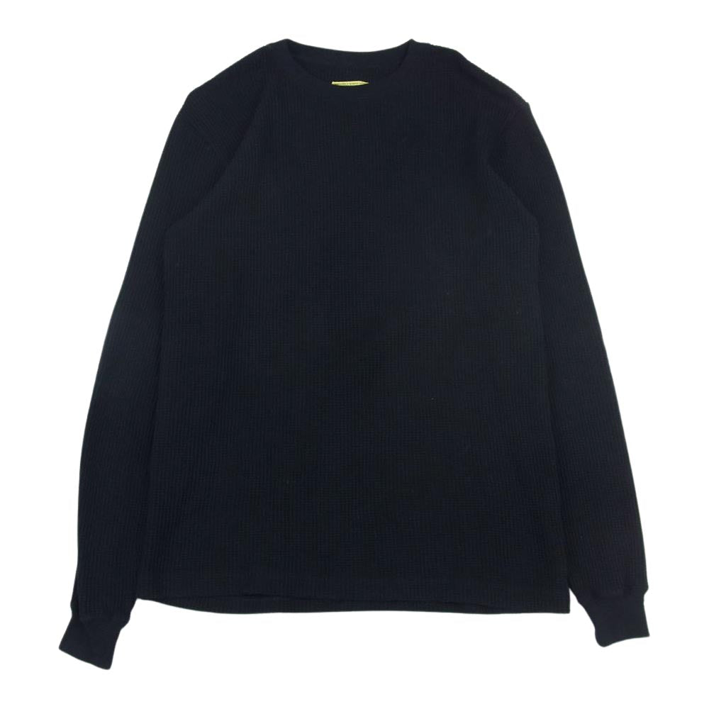 ADDICT CLOTHES アディクトクローズ HEAVY WEIGHT WAFFLE CREW ヘビーウェイト ワッフル クルー 長袖Tシャツ カットソー ブラック系 36【中古】