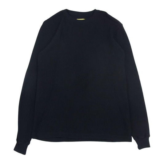 ADDICT CLOTHES アディクトクローズ HEAVY WEIGHT WAFFLE CREW ヘビーウェイト ワッフル クルー 長袖Tシャツ カットソー ブラック系 36【中古】