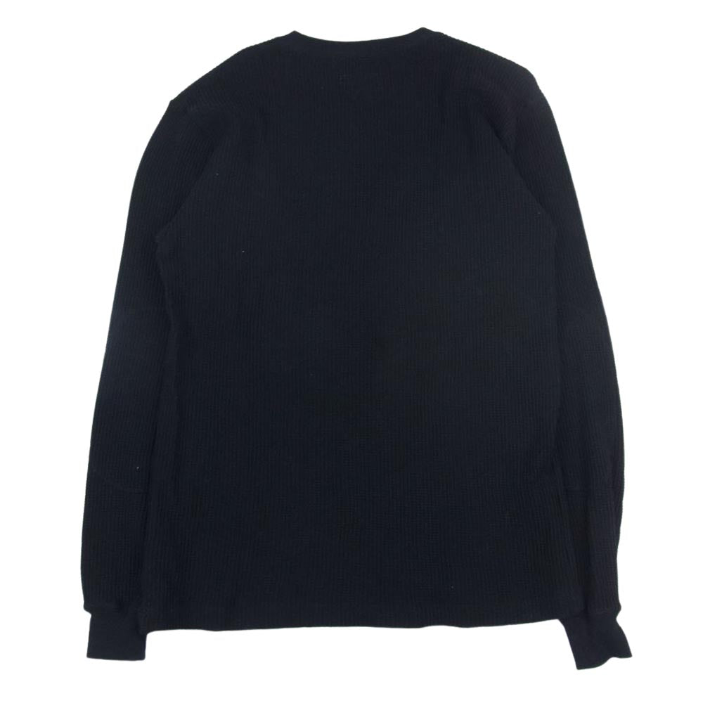 ADDICT CLOTHES アディクトクローズ HEAVY WEIGHT WAFFLE CREW ヘビーウェイト ワッフル クルー 長袖Tシャツ カットソー ブラック系 36【中古】
