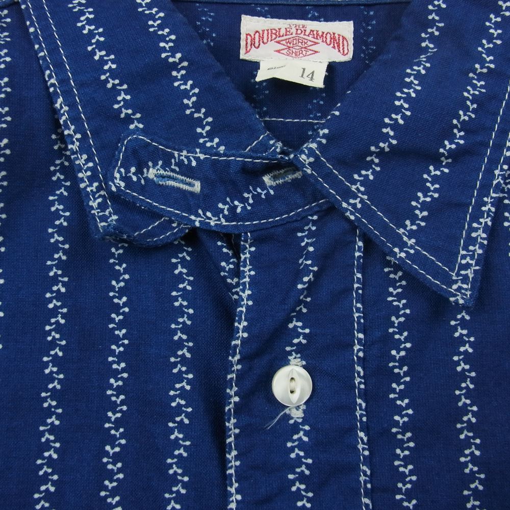 The REAL McCOY'S ザリアルマッコイズ MS15022 DOUBLE DIAMOND FLOWER PATTERN SHIRT フラワー パターン シャツ ネイビー系 14【中古】