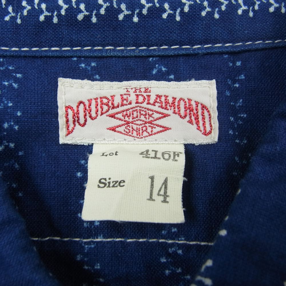 The REAL McCOY'S ザリアルマッコイズ MS15022 DOUBLE DIAMOND FLOWER PATTERN SHIRT フラワー パターン シャツ ネイビー系 14【中古】