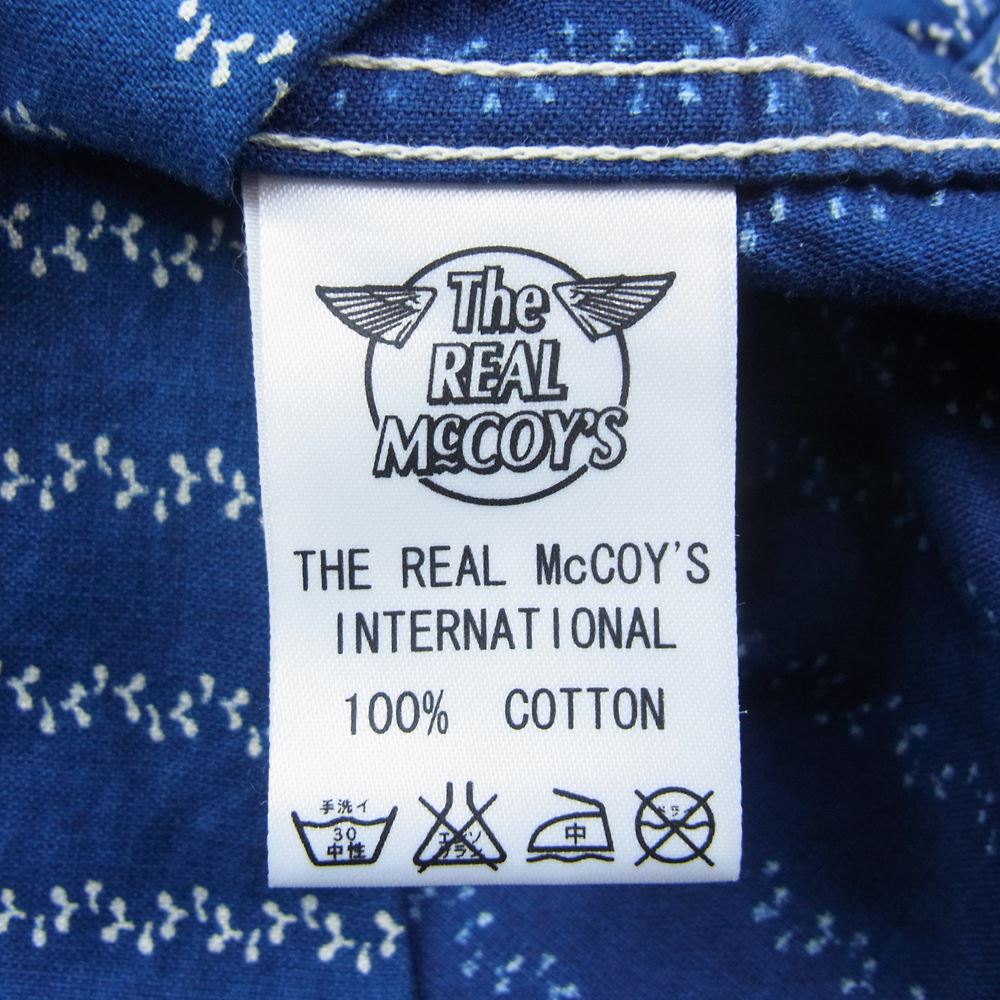 The REAL McCOY'S ザリアルマッコイズ MS15022 DOUBLE DIAMOND FLOWER PATTERN SHIRT フラワー パターン シャツ ネイビー系 14【中古】