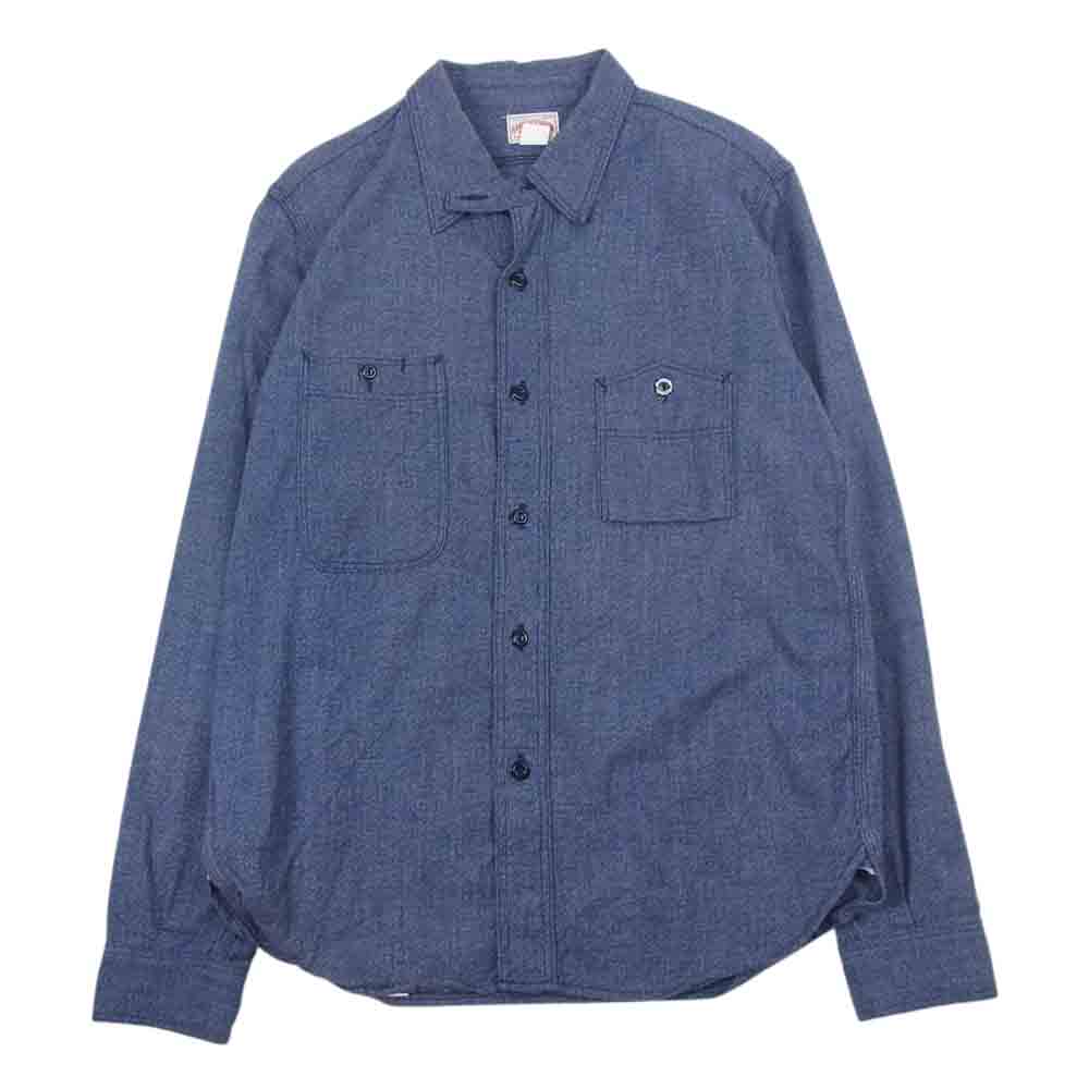 The REAL McCOY'S ザリアルマッコイズ MS16034 8HOUR UNION ツイスト シャンブレー ワークシャツ シャツ ネイビー系 14【中古】