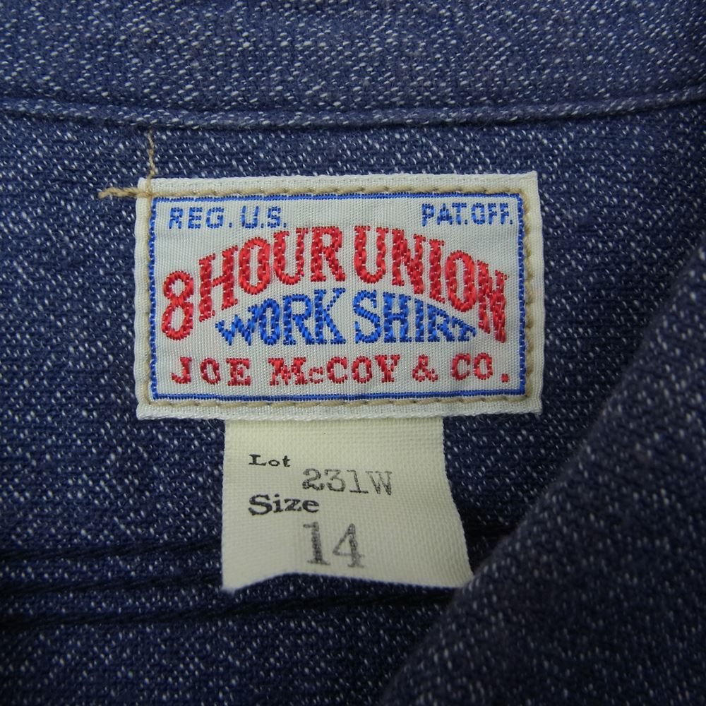 The REAL McCOY'S ザリアルマッコイズ MS16034 8HOUR UNION ツイスト シャンブレー ワークシャツ シャツ ネイビー系 14【中古】