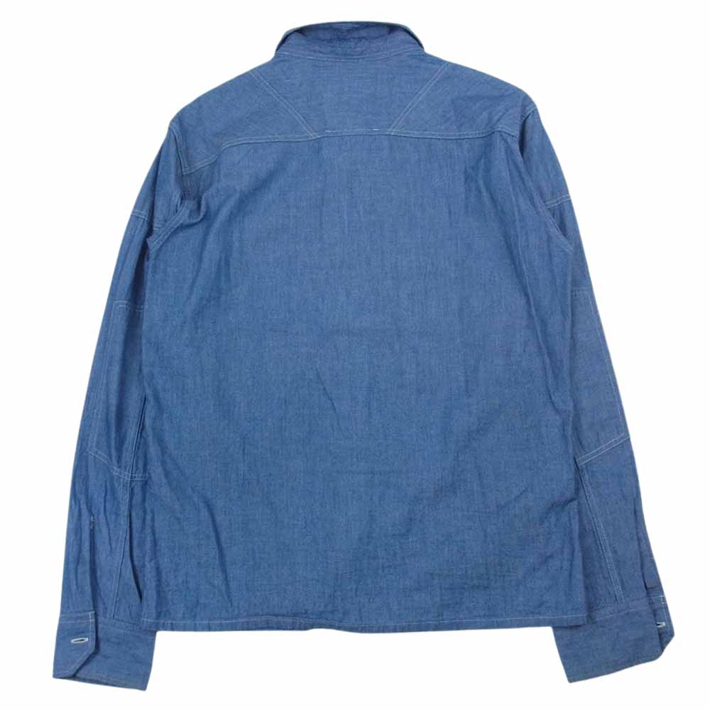 ADDICT CLOTHES アディクトクローズ PADDED CHAMBRAY SHIRT パデッド シャンブレー シャツ インディゴブルー系 36【中古】