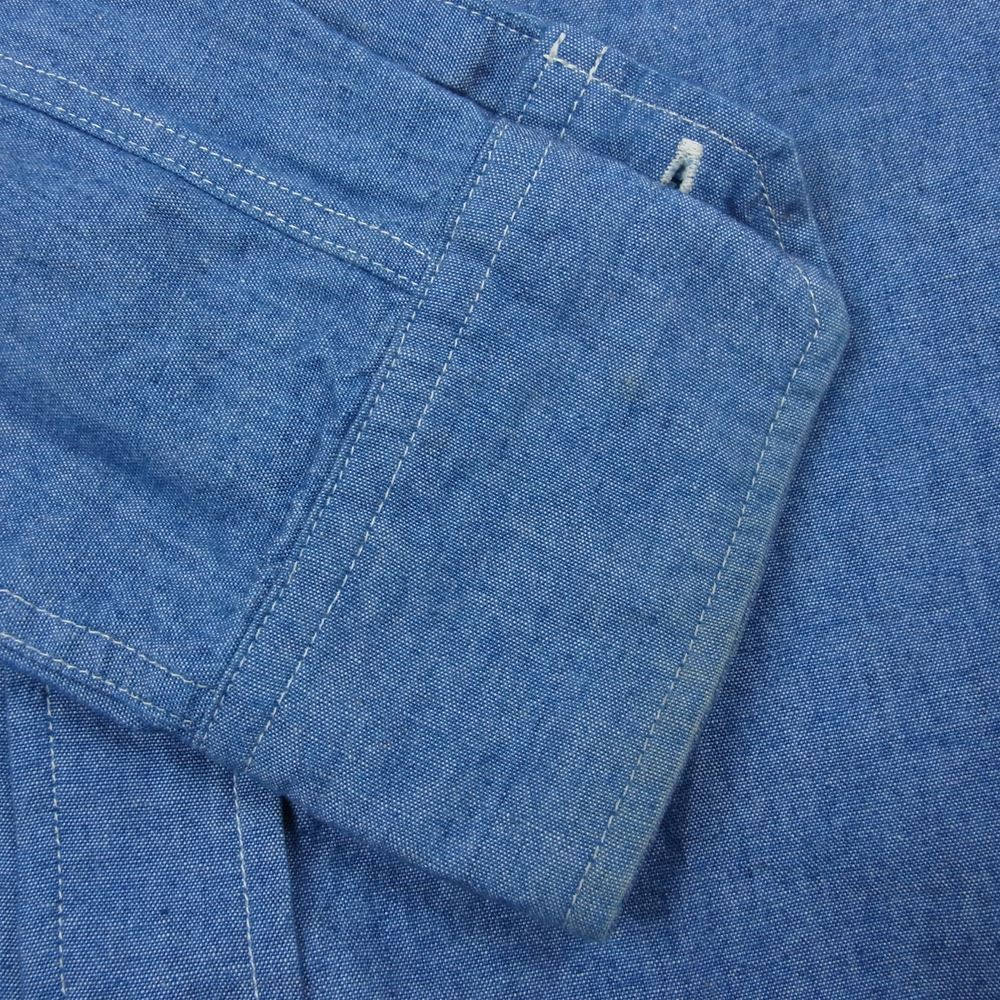 ADDICT CLOTHES アディクトクローズ PADDED CHAMBRAY SHIRT パデッド シャンブレー シャツ インディゴブルー系 36【中古】