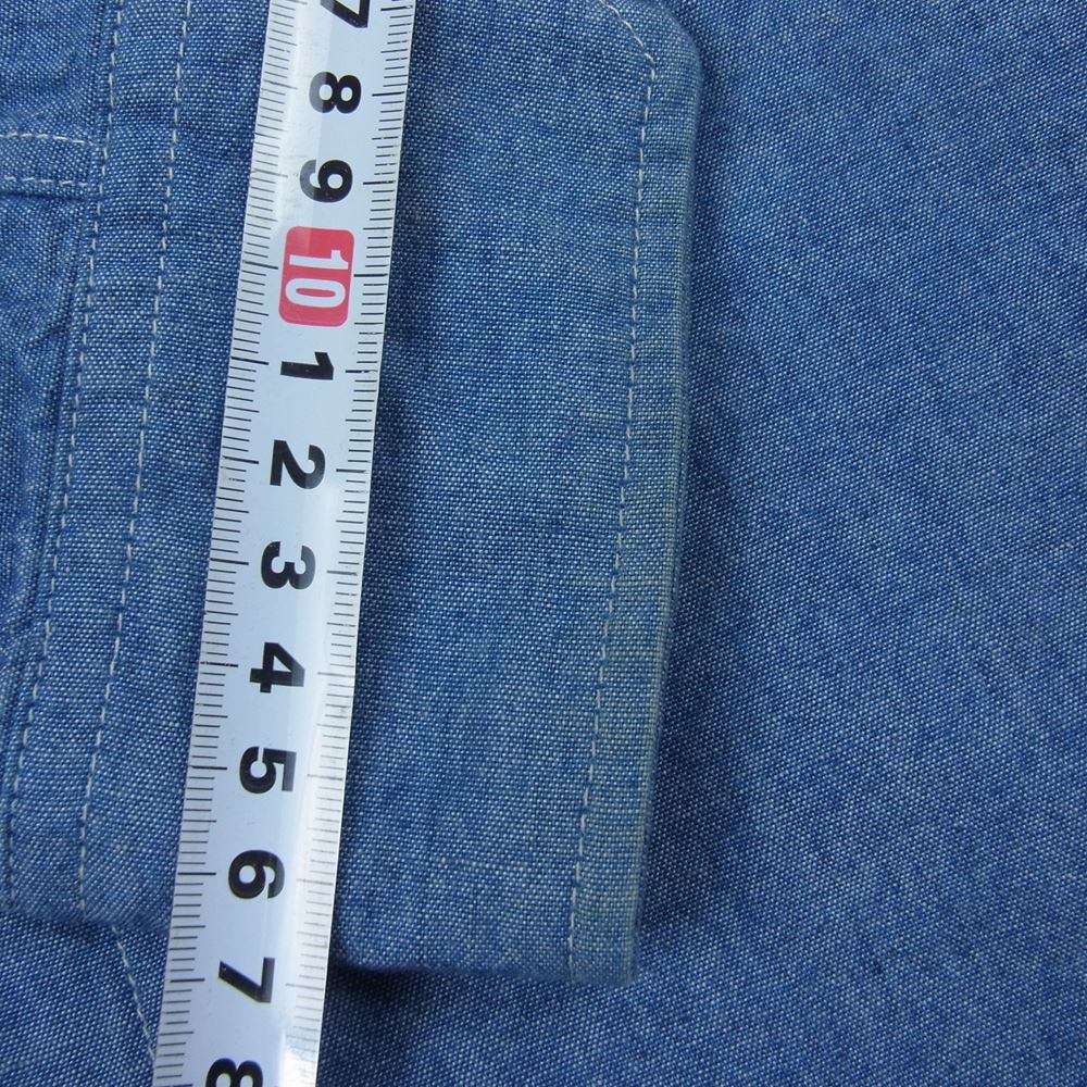 ADDICT CLOTHES アディクトクローズ PADDED CHAMBRAY SHIRT パデッド シャンブレー シャツ インディゴブルー系 36【中古】