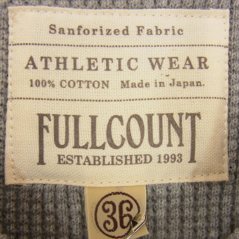 FULLCOUNT フルカウント 5964 HEAVY WEIGHT WAFFLE LONG SLEEVE T-SHIRTS 度詰 ワッフル サーマル カットソー グレー系 36【新古品】【未使用】【中古】