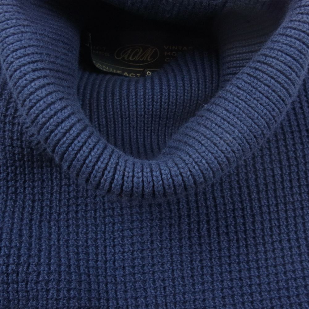 ADDICT CLOTHES アディクトクローズ PADDED WAFFLE COTTON TURTLE KNIT パデッド ワッフル コットン タートル ニット  ネイビー系 36【中古】