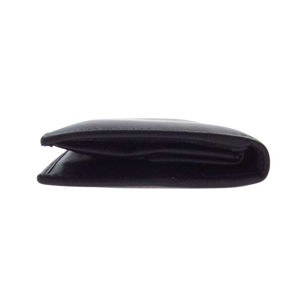 PRADA プラダ 1M0204 サフィアーノ 二つ折り財布 コンパクト ウォレット ブラック系 NERO【中古】