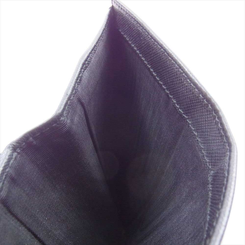 PRADA プラダ 1M0204 サフィアーノ 二つ折り財布 コンパクト ウォレット ブラック系 NERO【中古】