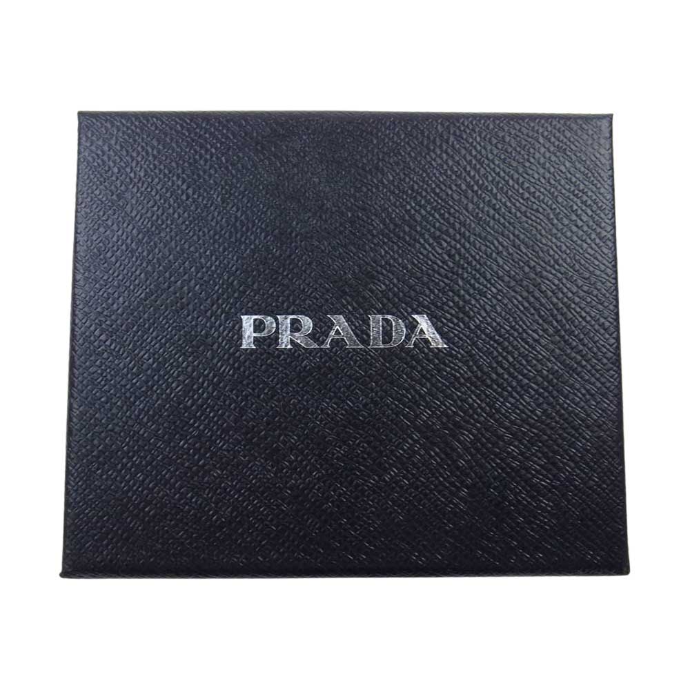 PRADA プラダ 1M0204 サフィアーノ 二つ折り財布 コンパクト ウォレット ブラック系 NERO【中古】