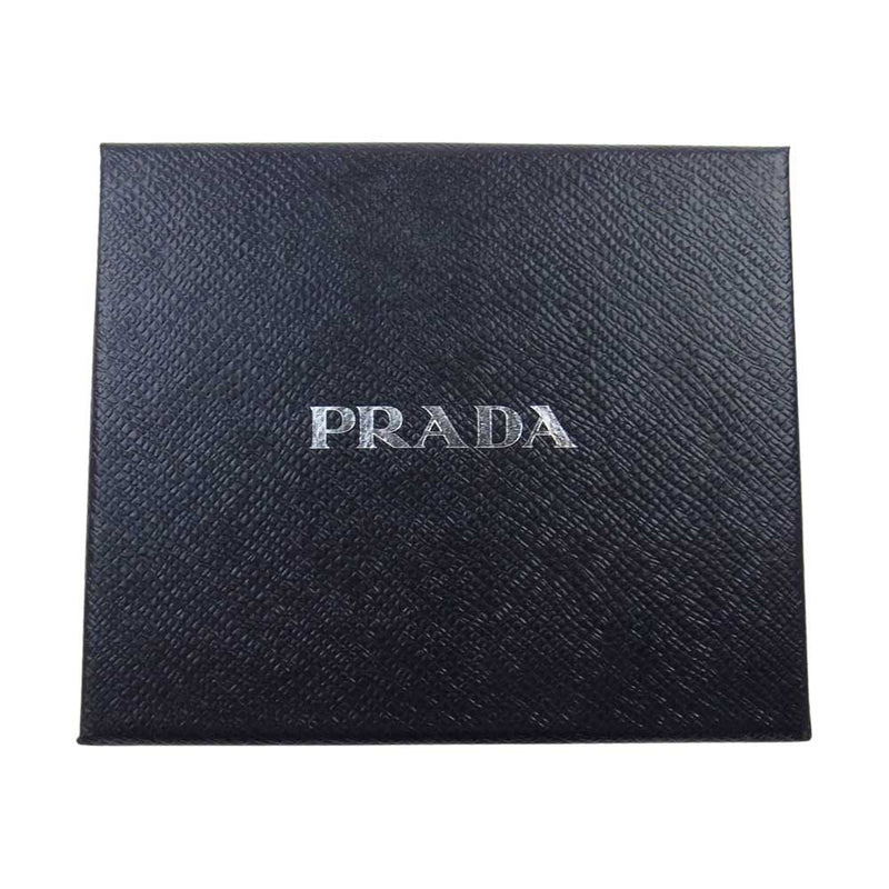 PRADA プラダ 1M0204 サフィアーノ 二つ折り財布 コンパクト ウォレット ブラック系 NERO【中古】