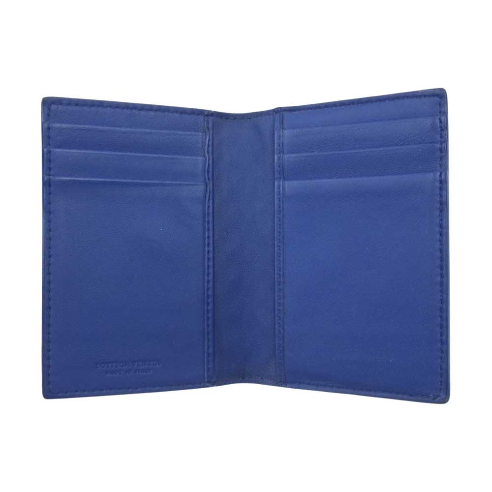 BOTTEGAVENETA ボッテガヴェネタ イントレチャート レザー カードケース ブラック系 ブルー系【中古】
