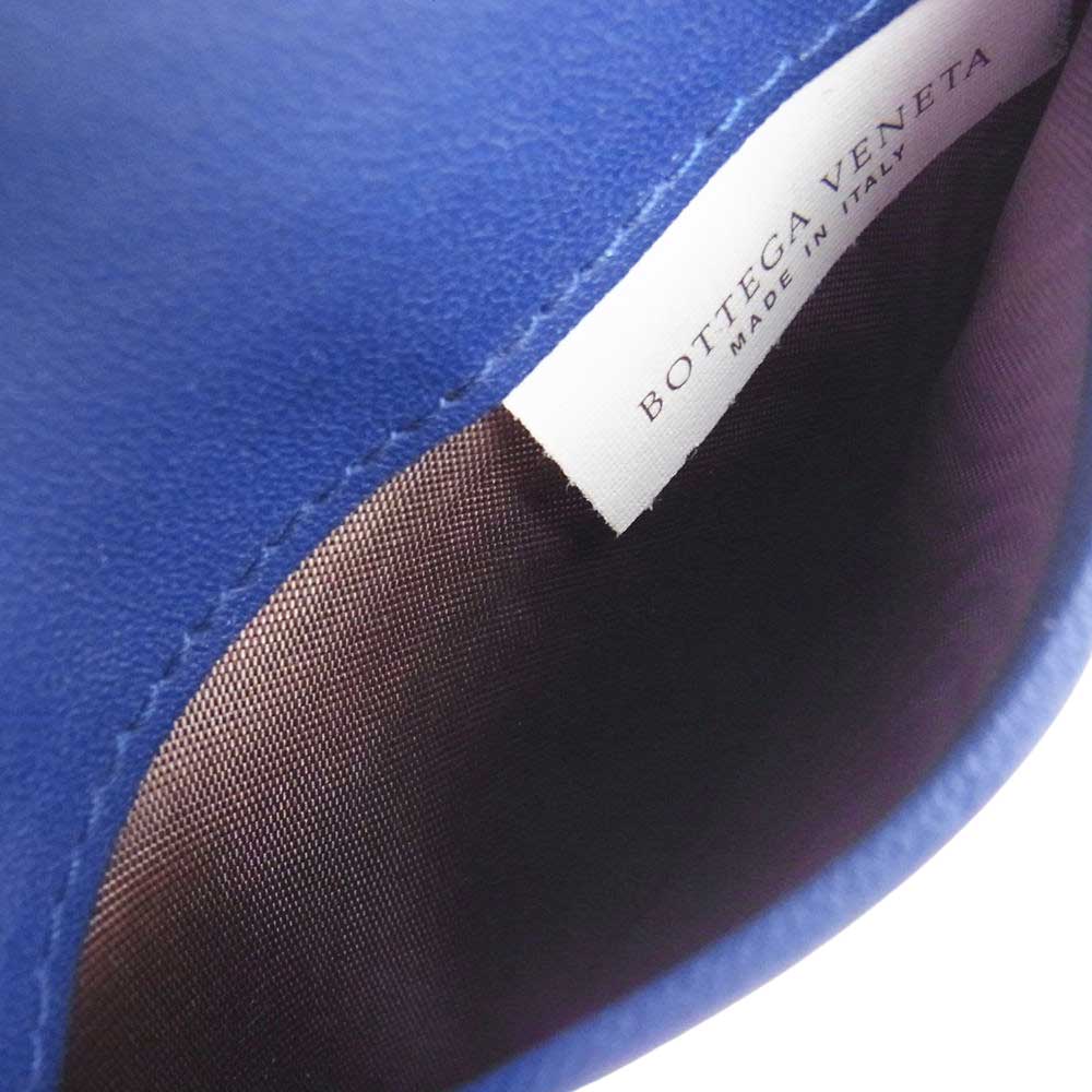 BOTTEGAVENETA ボッテガヴェネタ イントレチャート レザー カードケース ブラック系 ブルー系【中古】