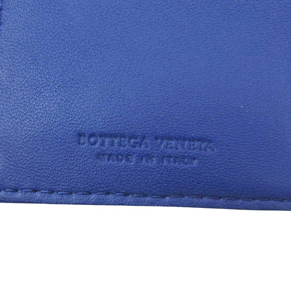 BOTTEGAVENETA ボッテガヴェネタ イントレチャート レザー カードケース ブラック系 ブルー系【中古】