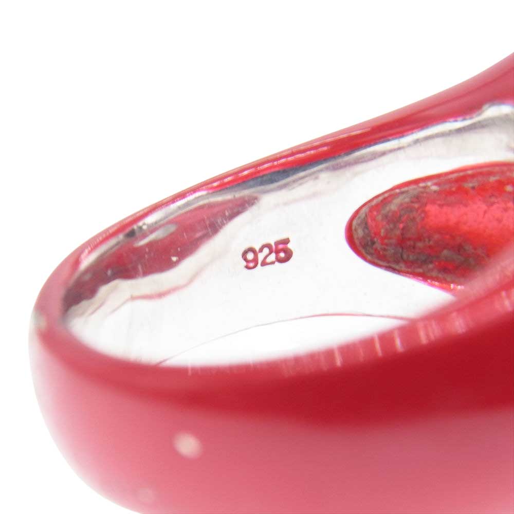 Justin Davis ジャスティンデイビス SRJ345 3 RED 9 ANGELINA RING アンジェリーナ リング シルバー925 レッド系 約15号【中古】
