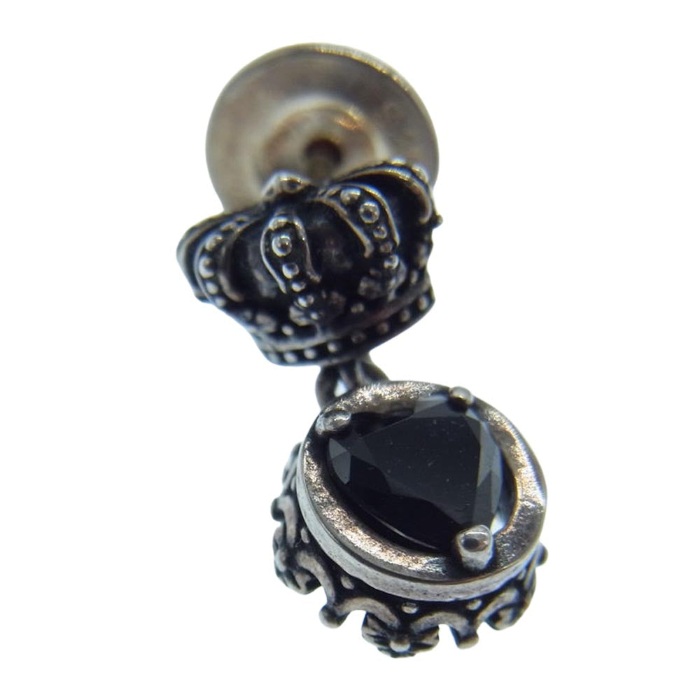 Justin Davis ジャスティンデイビス SEJ650 2 BLK CHERIE HEART シェリー ハート クラウン ピアス シルバー系【中古】