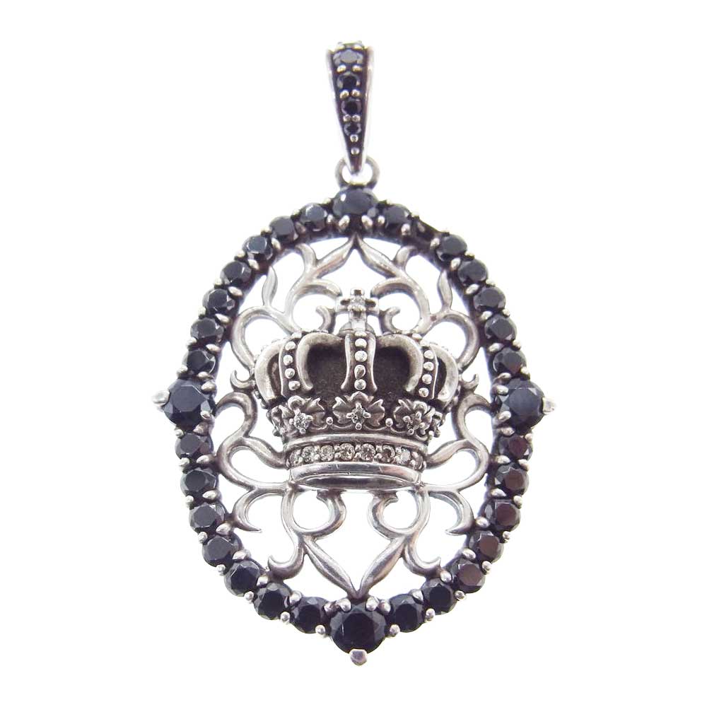 Justin Davis ジャスティンデイビス SPJ170B 2 BLK GATSBY ペンダント クラウン ストーン トップ シルバー系【中古】