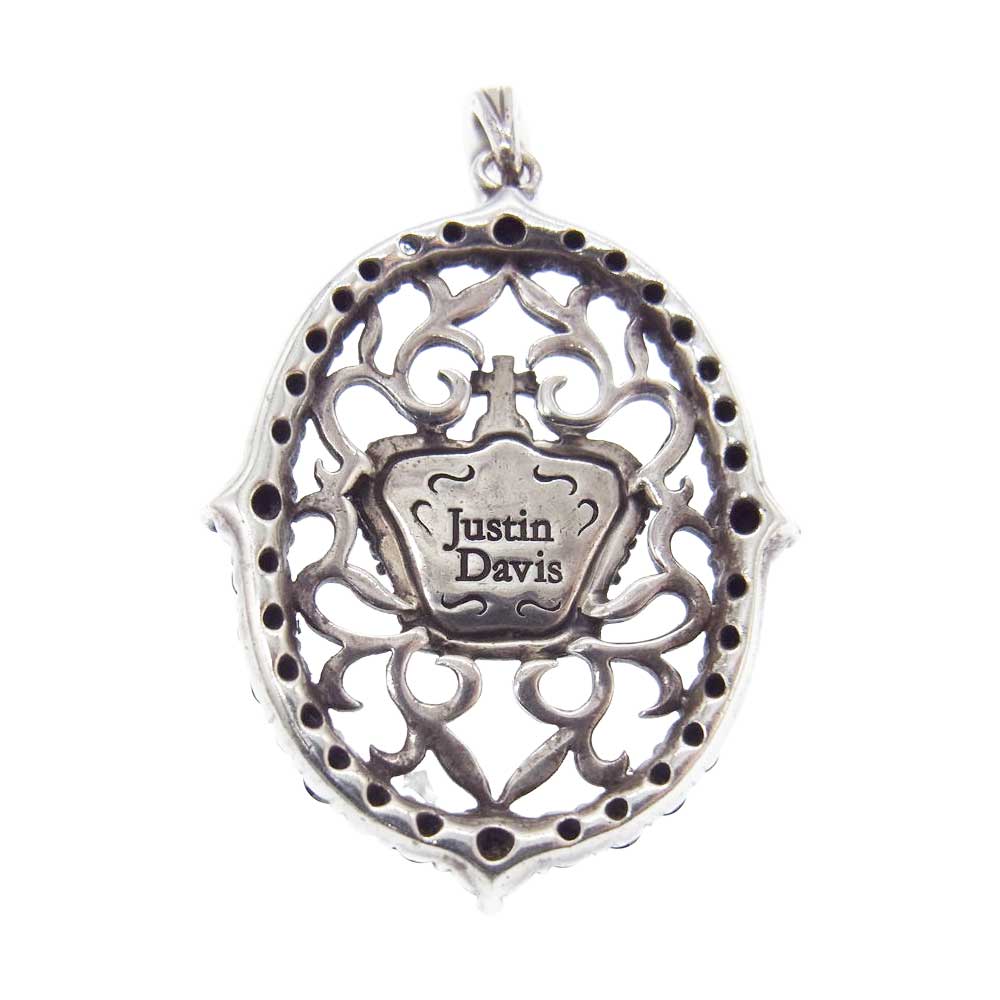 Justin Davis ジャスティンデイビス SPJ170B 2 BLK GATSBY ペンダント クラウン ストーン トップ シルバー系【中古】