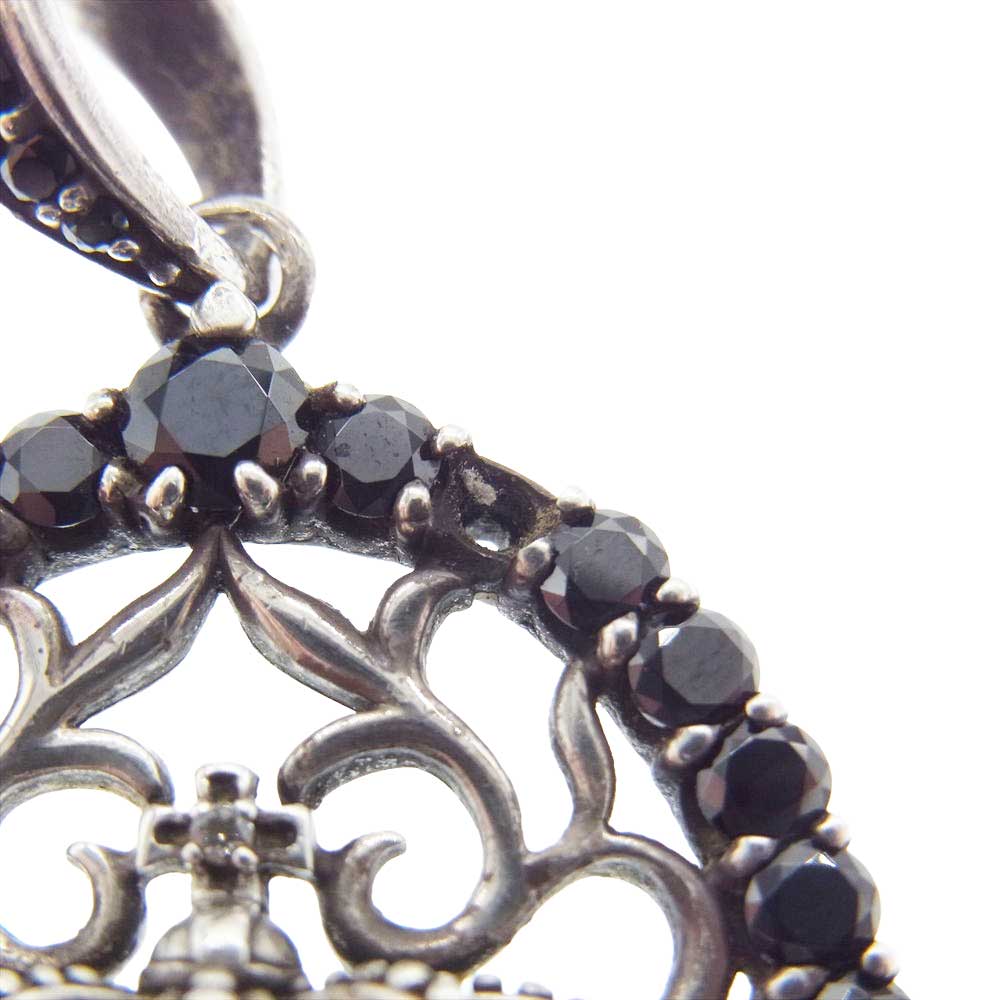 Justin Davis ジャスティンデイビス SPJ170B 2 BLK GATSBY ペンダント クラウン ストーン トップ シルバー系【中古】