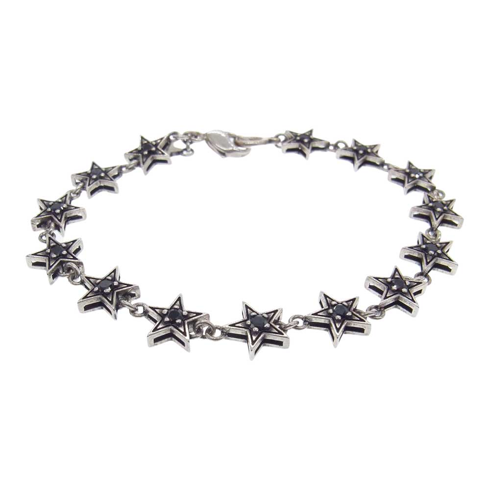 Justin Davis ジャスティンデイビス SBJ265 2 BLK HOLLYWOOD BLVD ハリウッド スターブレスレット シルバー系【中古】