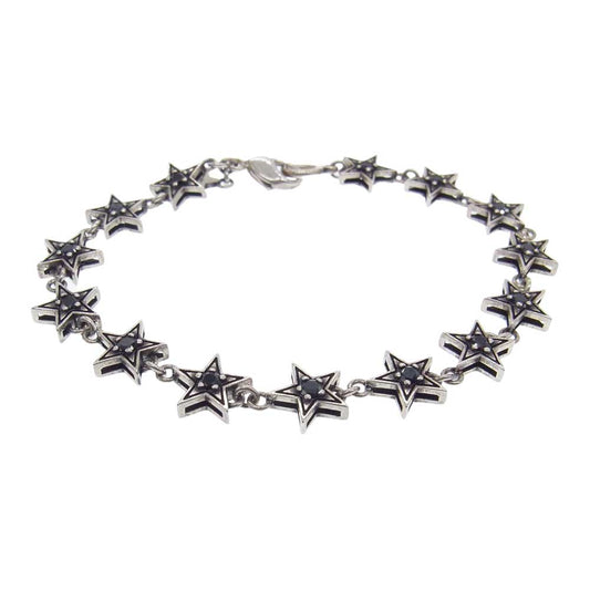 Justin Davis ジャスティンデイビス SBJ265 2 BLK HOLLYWOOD BLVD ハリウッド スターブレスレット シルバー系【中古】