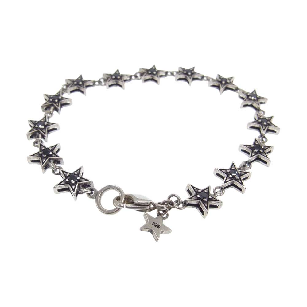 Justin Davis ジャスティンデイビス SBJ265 2 BLK HOLLYWOOD BLVD ハリウッド スターブレスレット シルバー系【中古】