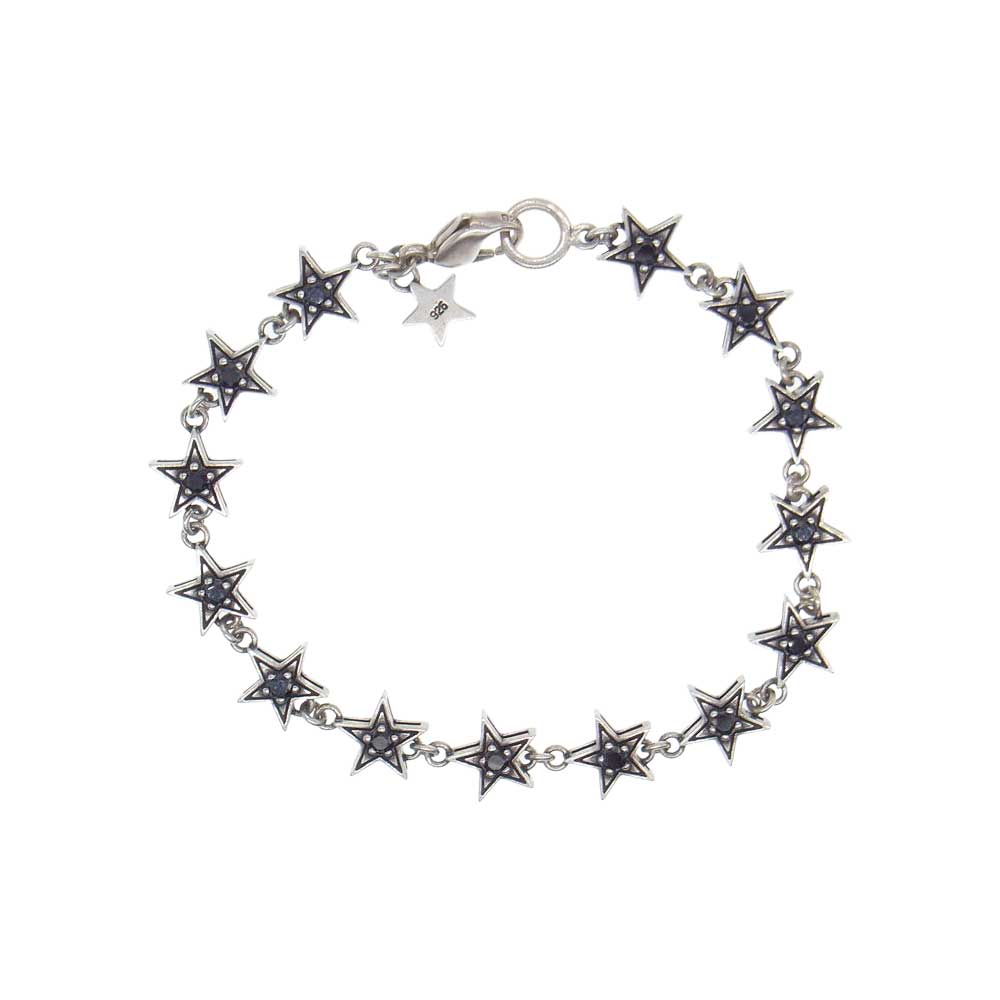 Justin Davis ジャスティンデイビス SBJ265 2 BLK HOLLYWOOD BLVD ハリウッド スターブレスレット シルバー系【中古】