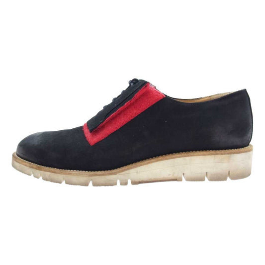 MAISON MARGIELA メゾンマルジェラ S57WQ0059SX9570964 City Lace-Up レースアップ ベルクロ ヌバックレザー シューズ ブラック系 レッド系 42【中古】