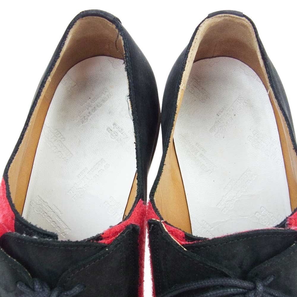 MAISON MARGIELA メゾンマルジェラ S57WQ0059SX9570964 City Lace-Up レースアップ ベルクロ ヌバックレザー シューズ ブラック系 レッド系 42【中古】