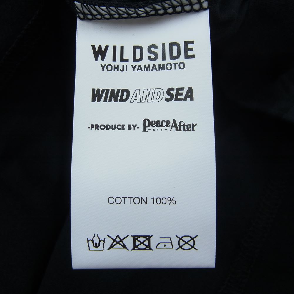 ワイルドサイド ヨウジヤマモト WIND AND SEA WS-22WSTE-02 ウィンダンシー サイドジップ ロゴ総柄 Tシャツ ブラック系 3【中古】