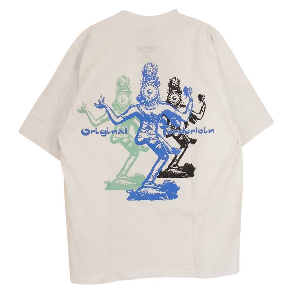 TENDERLOIN テンダーロイン TEE SV シヴァ神 プリント コットン Tシャツ  ホワイト系 L【中古】