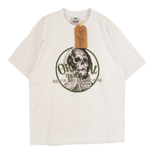 TENDERLOIN テンダーロイン TEE GR プリント コットン 半袖  Tシャツ ホワイト系 L【中古】