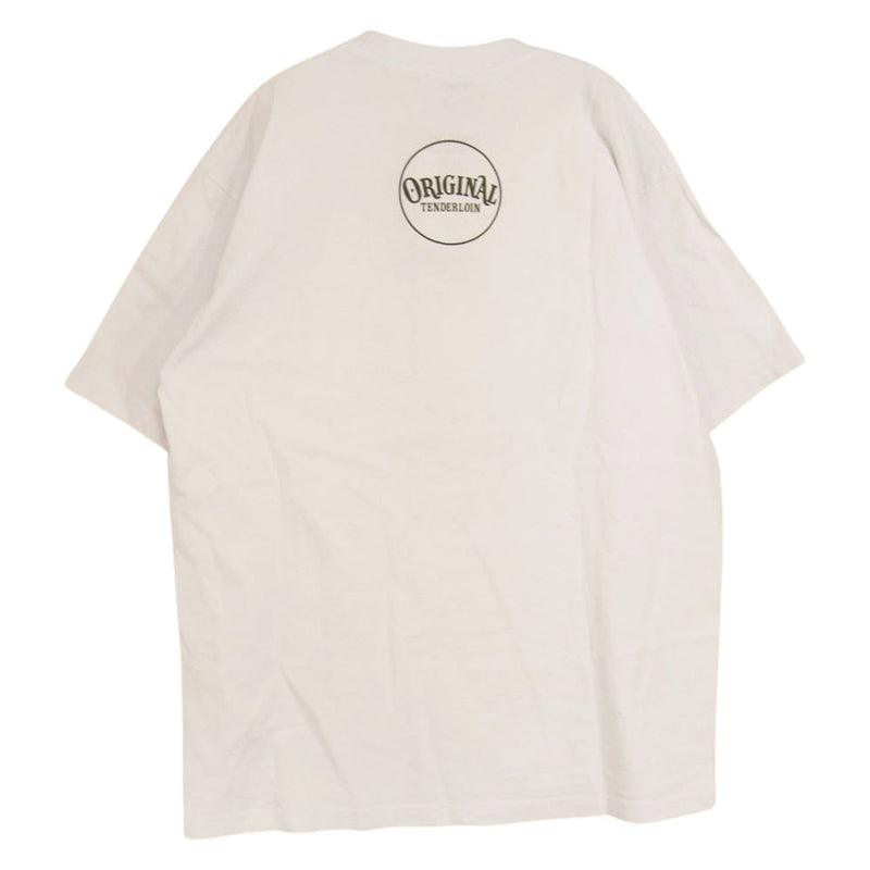 TENDERLOIN テンダーロイン TEE GR プリント コットン 半袖  Tシャツ ホワイト系 L【中古】