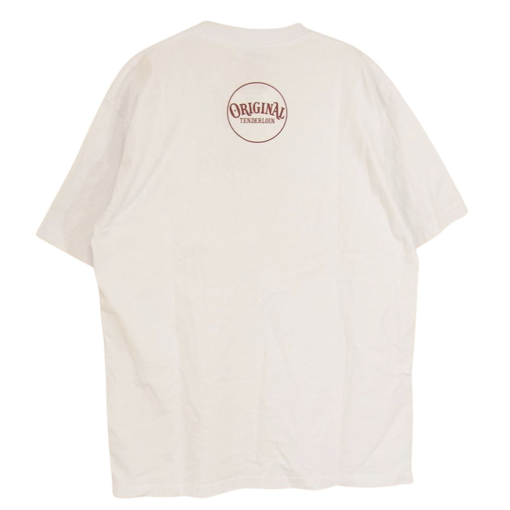 TENDERLOIN テンダーロイン TEE JC キリスト プリント コットン Tシャツ ホワイト系 L【中古】