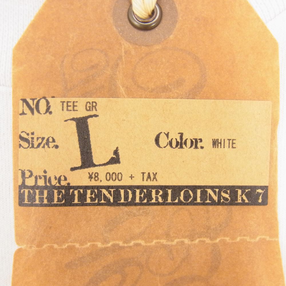 TENDERLOIN テンダーロイン TEE JC キリスト プリント コットン Tシャツ ホワイト系 L【中古】