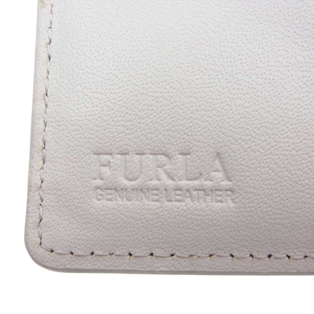Furla フルラ 二つ折り レザー ウオレット 財布  グレー系【中古】
