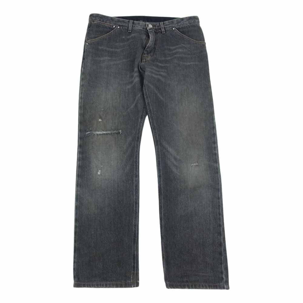 LOUIS VUITTON ルイ・ヴィトン ダメージ加工 デニム ストレート パンツ ブラック系 32【中古】